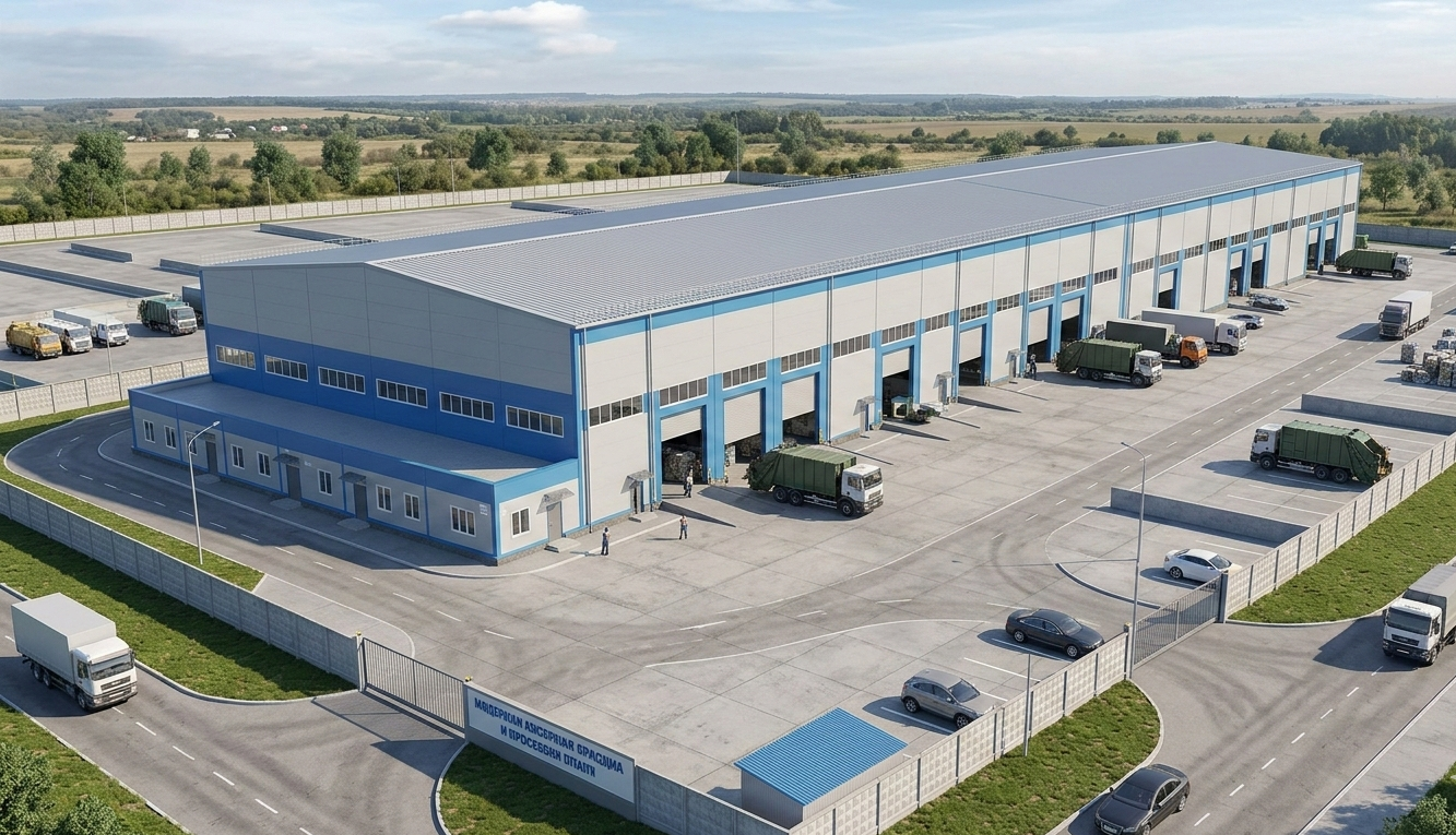 Design and Reconstruction of a Waste Sorting Plant with a Capacity of 422,400 t/year
